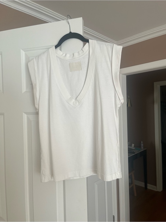 Citizens Of Humanity Tops - Citizens Of Humanity White V-Neck Sleeveless Tank